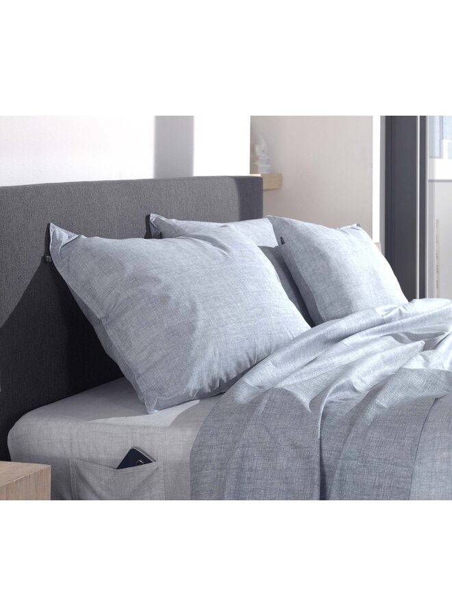 ZO! Home Sierkussenhoes Lino Denimblauw - Set Van 2 - Katoen