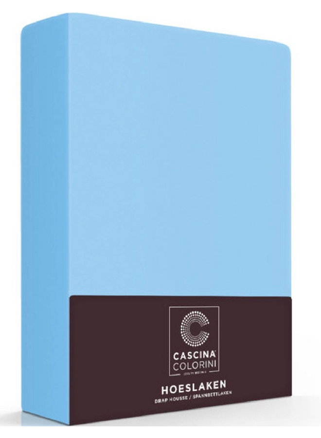 Cascina Colorini Hoeslaken Blauw - Egyptisch Percale Katoen