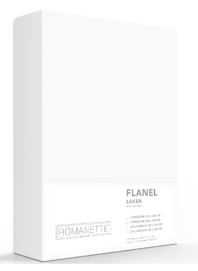 Romanette Laken Wit - Flanel