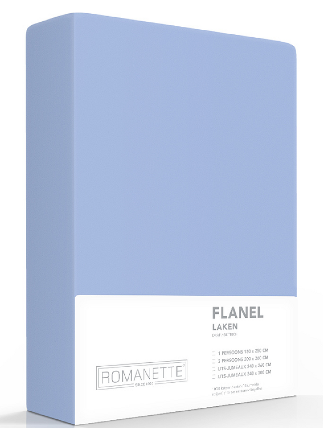 Romanette Laken Blauw - Flanel