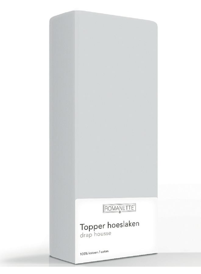 Hoeslaken Topper Grijs - Katoen