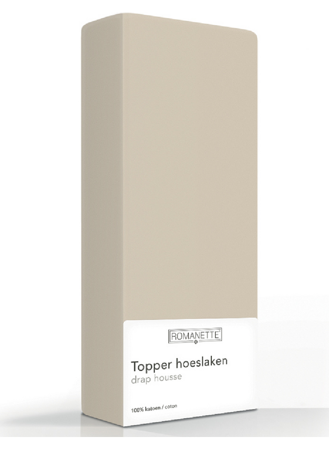 Romanette Hoeslaken Topper Zand - Katoen