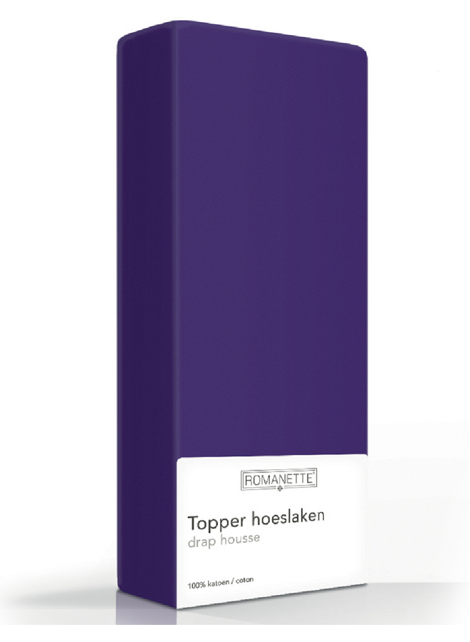 Romanette Hoeslaken Topper Paars - Katoen