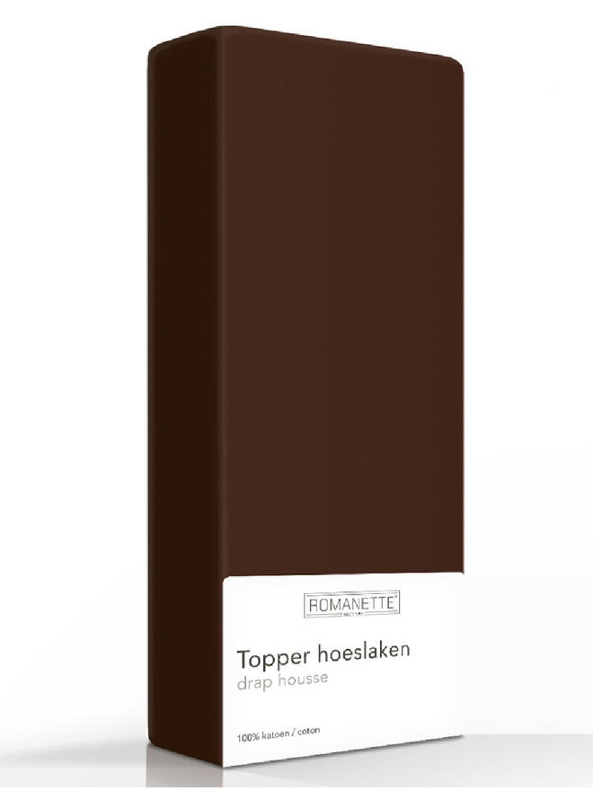 Romanette Hoeslaken Topper Bruin - Katoen