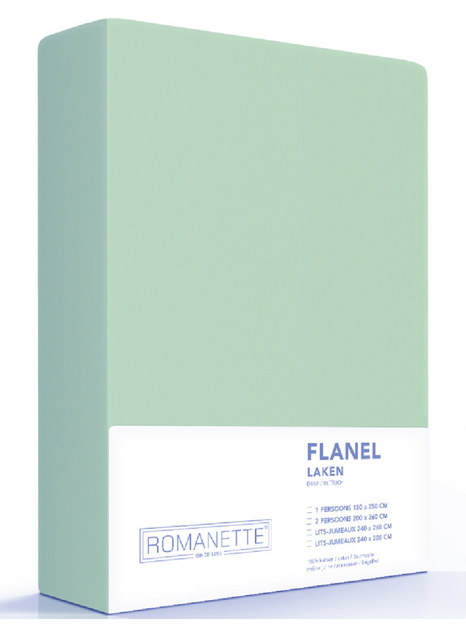 Romanette Laken Groen - Flanel