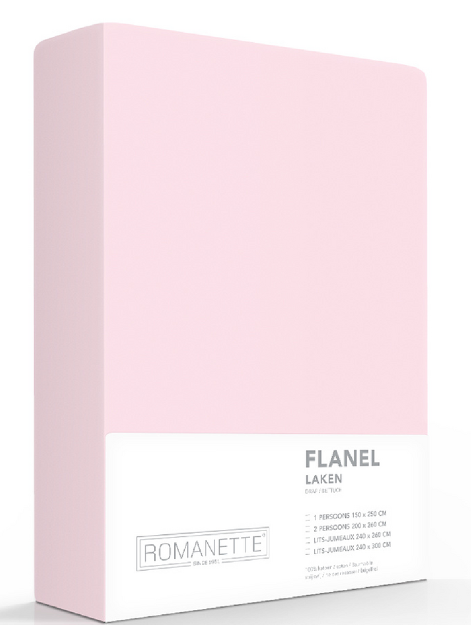 Romanette Laken Roze - Flanel