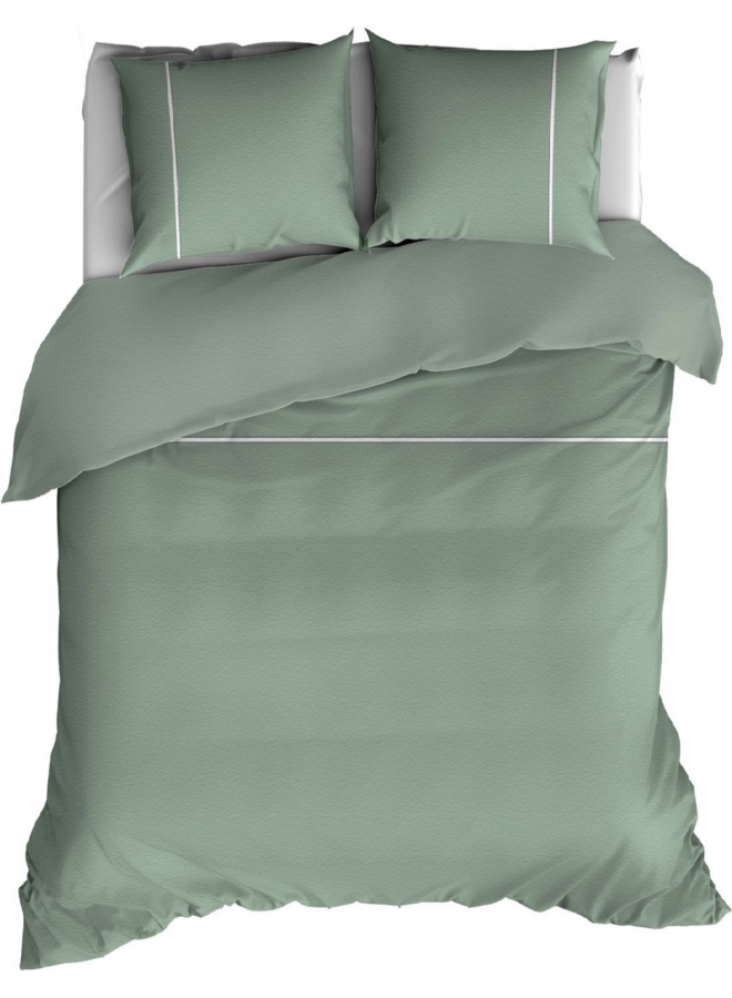Romanette Lakenset Duchesse Groen/Wit - Flanel
