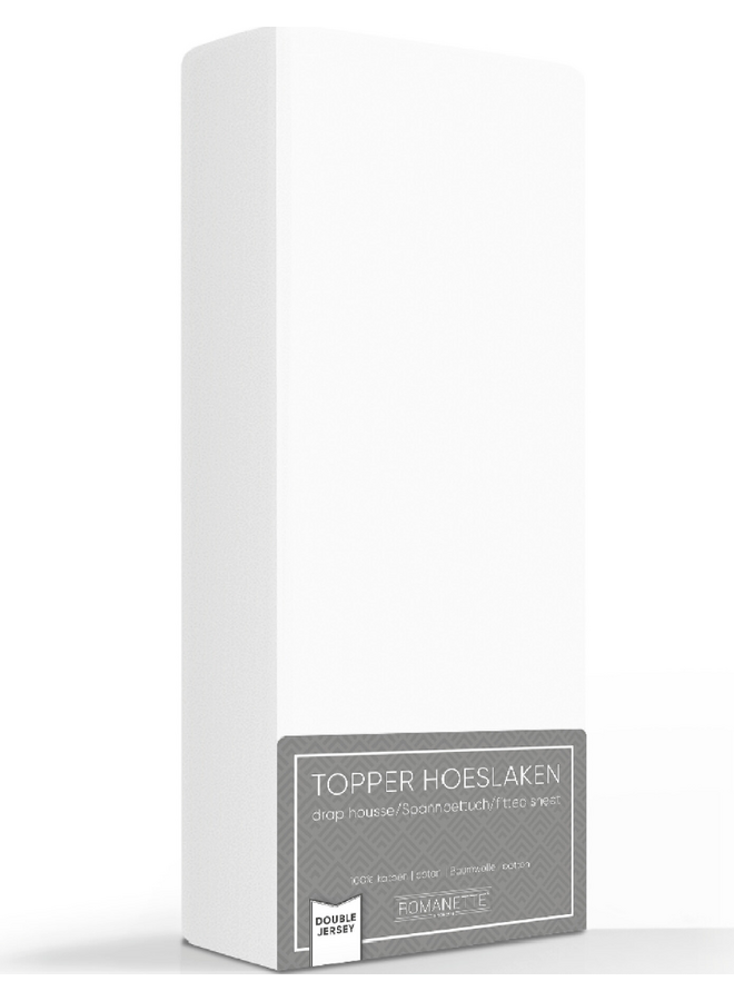 Hoeslaken Topper Wit - Dubbel Jersey