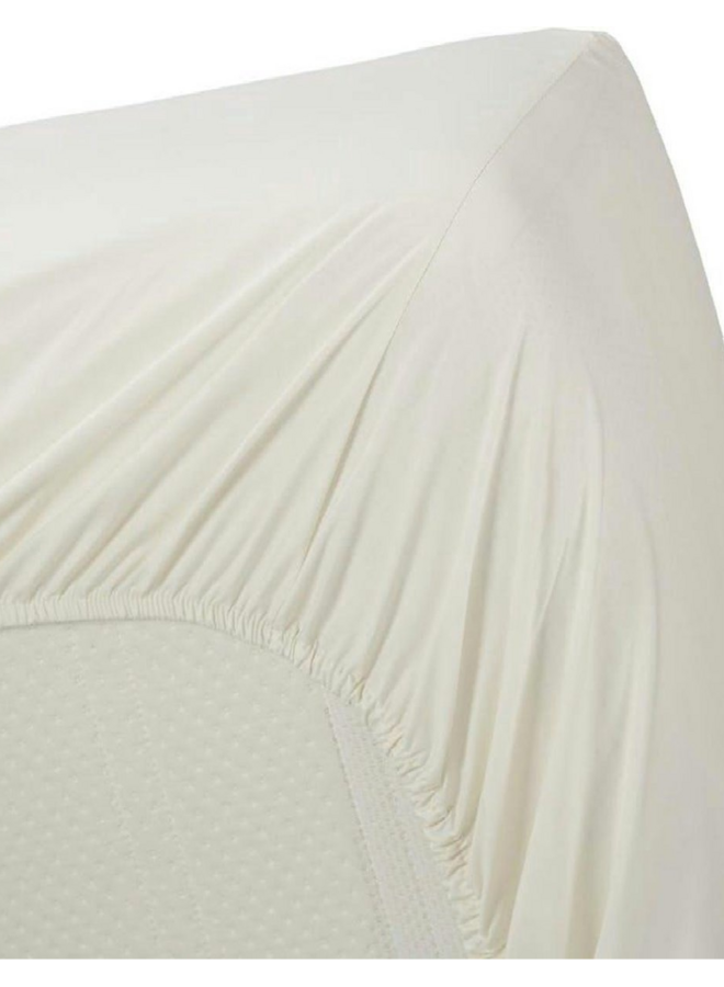 Hoeslaken Splittopper Creme - Katoen