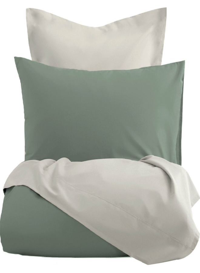 Lakenset Uni Comtesse Groen/Creme - Flanel