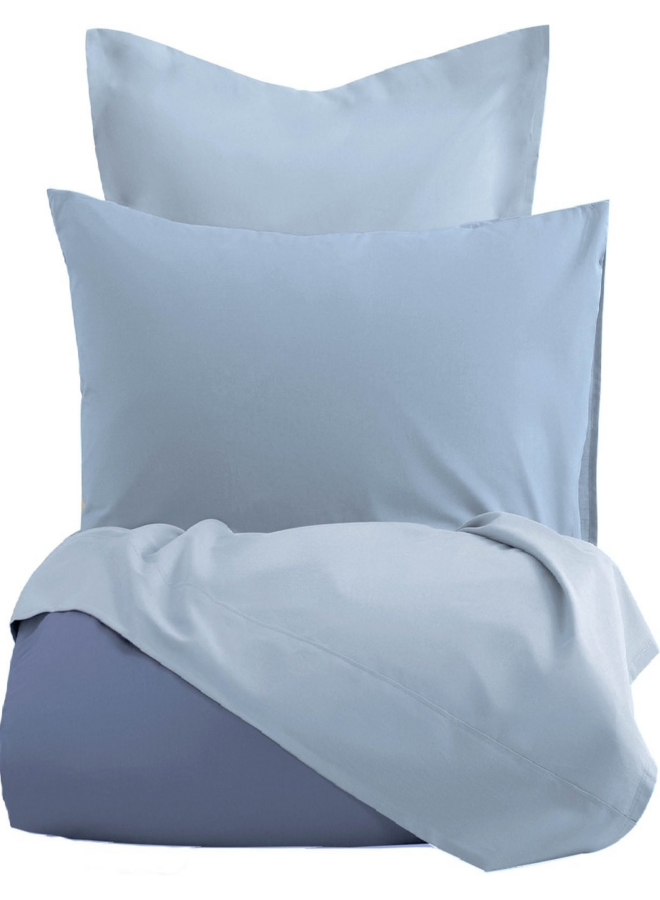 Lakenset Uni Comtesse Jeans/Blauw - Flanel