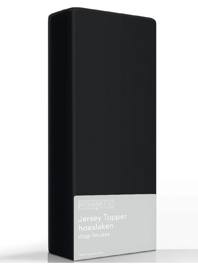 Hoeslaken Topper Zwart - Jersey
