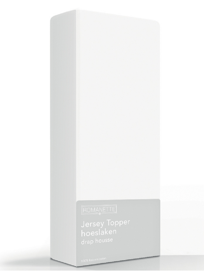 Romanette Hoeslaken Topper Wit - Jersey