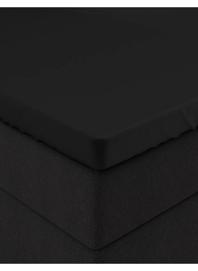 Hoeslaken Topper Zwart - Dubbel Jersey