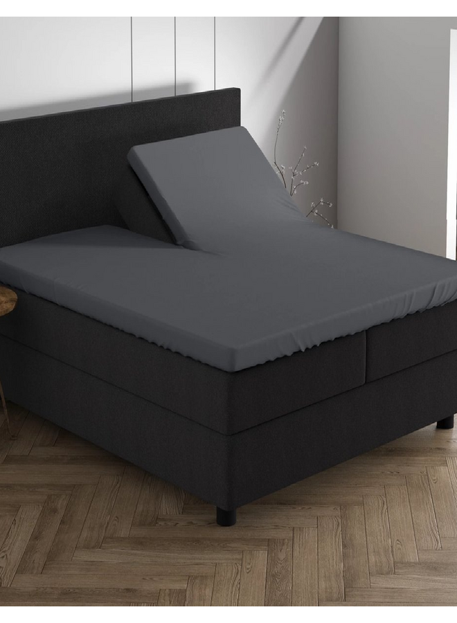 Hoeslaken Splittopper Antraciet - Dubbel Jersey