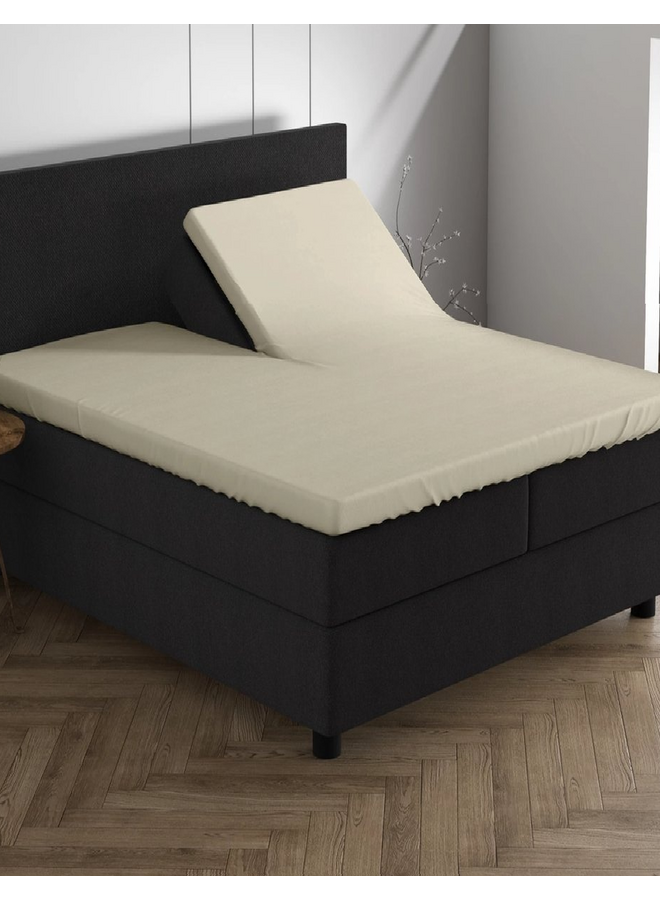 Hoeslaken Splittopper Creme - Dubbel Jersey