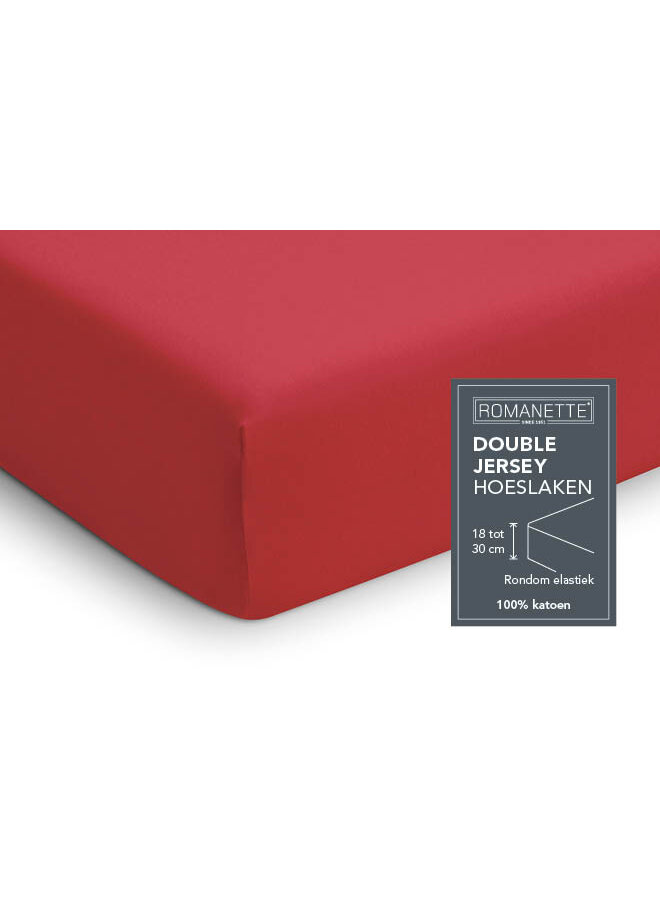 Romanette Hoeslaken Rood - Dubbel Jersey