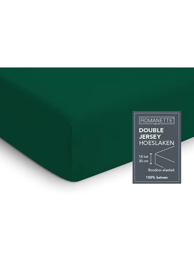 Romanette Hoeslaken Botanisch Groen - Dubbel Jersey