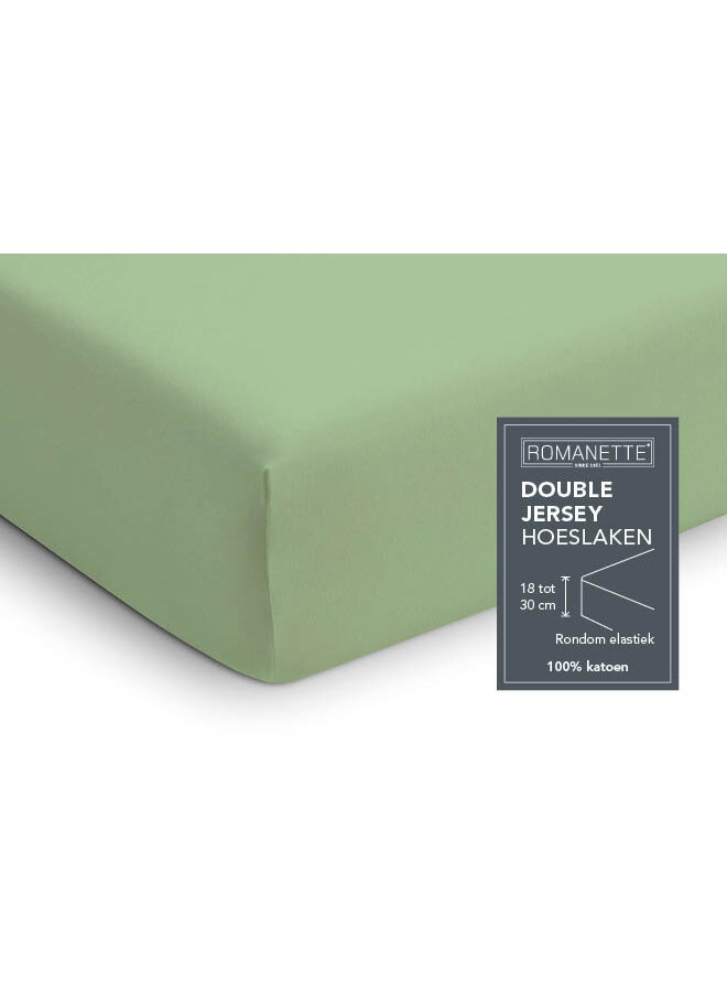 Romanette Hoeslaken Medium Groen - Dubbel Jersey
