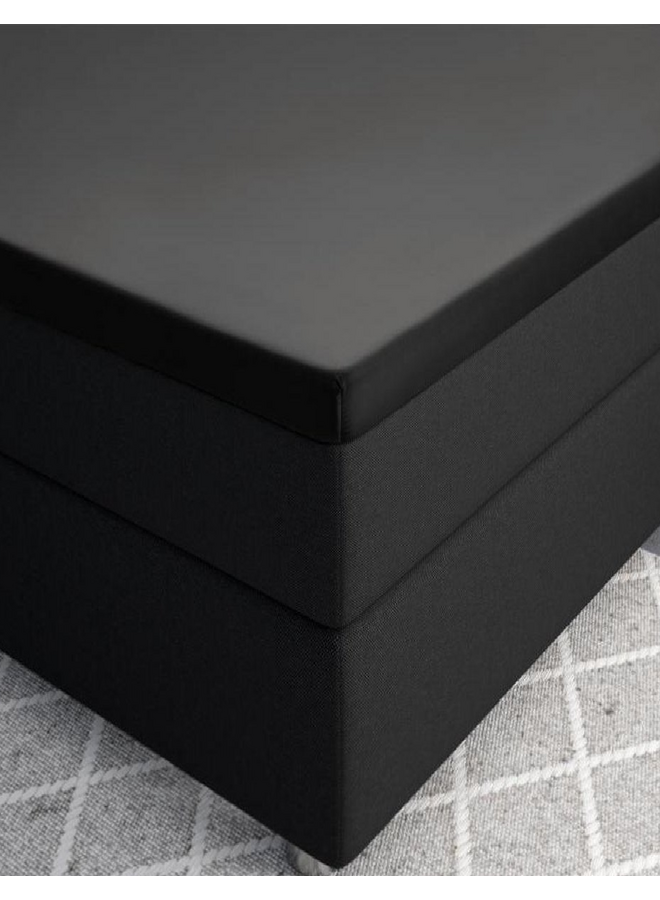 Primaviera Deluxe Hoeslaken Topper Zwart - Katoensatijn