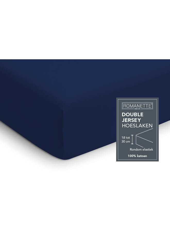 Romanette Hoeslaken Navy - Dubbel Jersey
