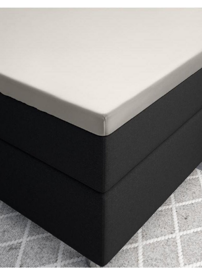 Primaviera Deluxe Hoeslaken Topper Creme - Katoensatijn