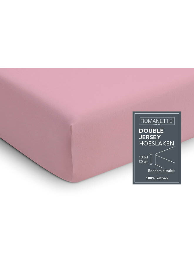 Romanette Hoeslaken Roze - Dubbel Jersey