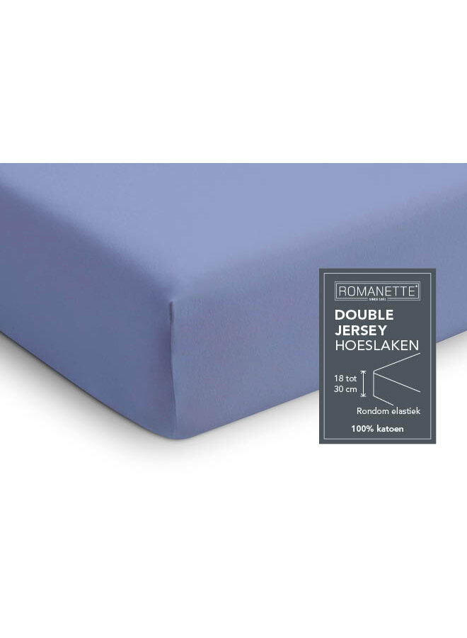 Romanette Hoeslaken Lavendel Blauw - Dubbel Jersey