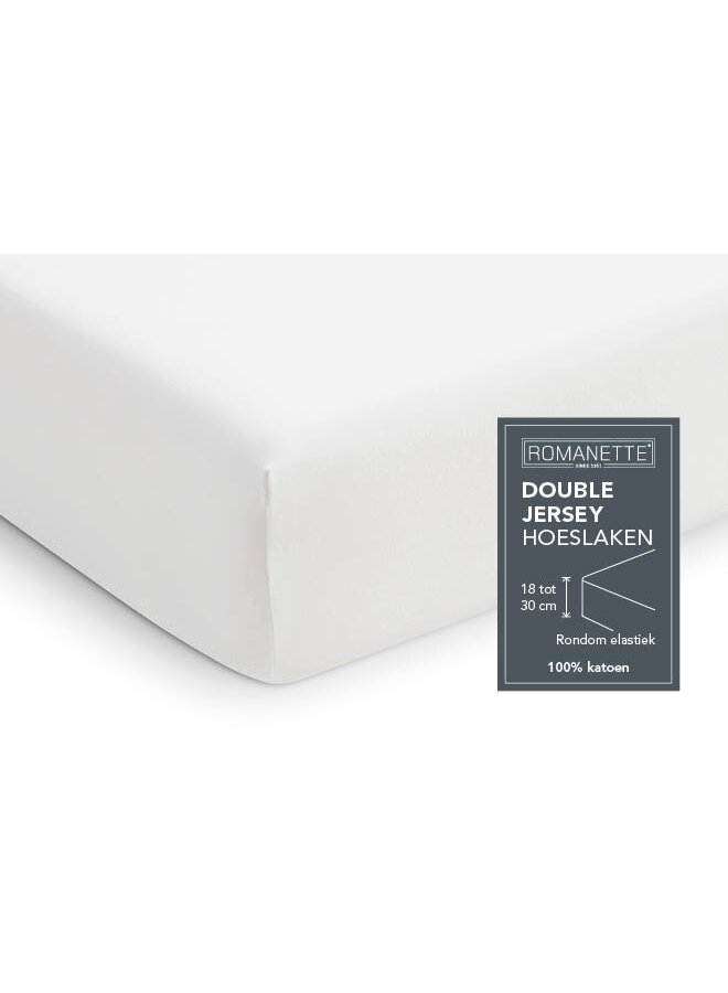 Romanette Hoeslaken Wit - Dubbel Jersey