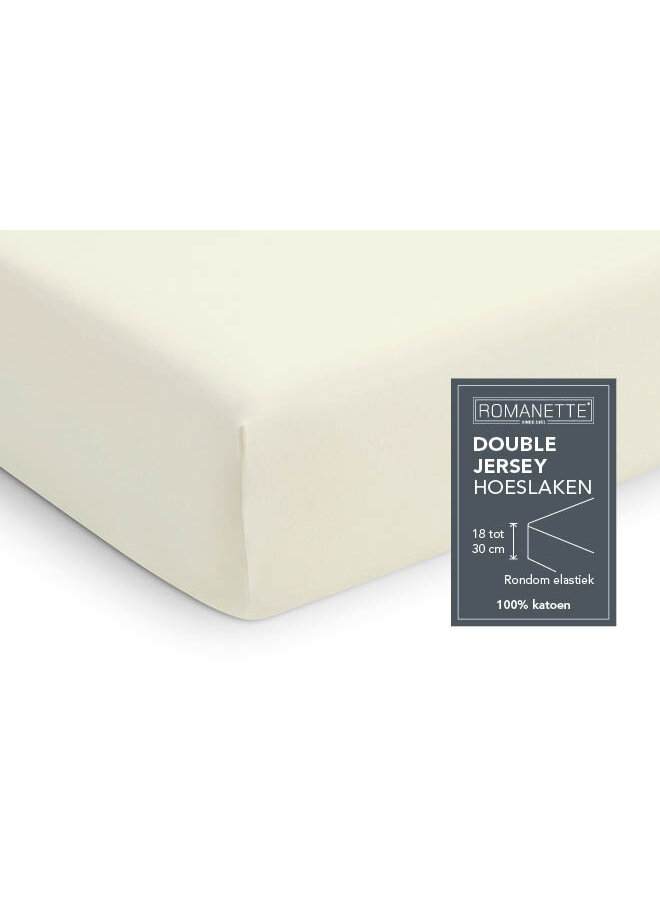 Romanette Hoeslaken Creme - Dubbel Jersey