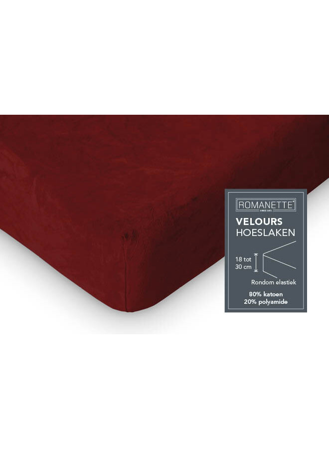 Romanette Hoeslaken Bordo - Velours