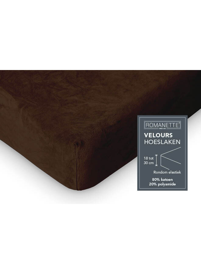 Romanette Hoeslaken Bruin - Velours