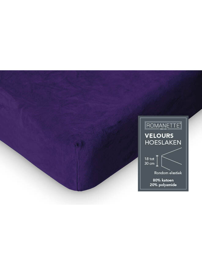 Romanette Hoeslaken Paars - Velours