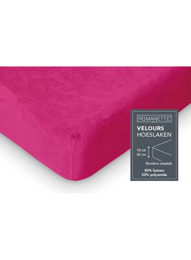 Romanette Hoeslaken Fuchsia - Velours