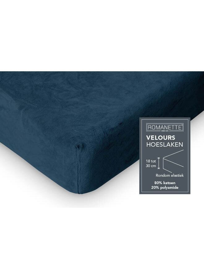 Romanette Hoeslaken Teal - Velours