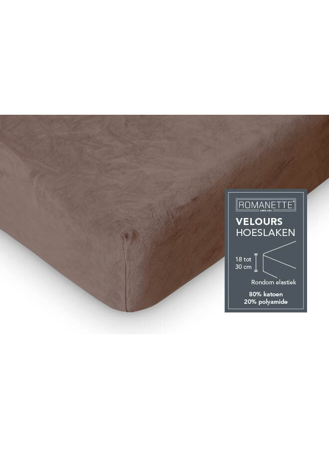 Romanette Hoeslaken Taupe - Velours