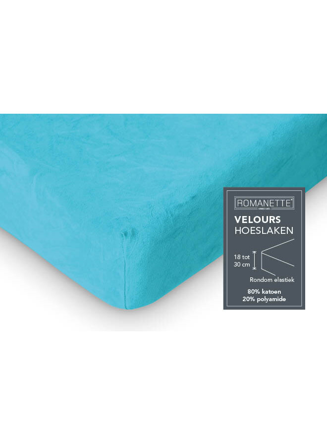 Romanette Hoeslaken Petrol - Velours