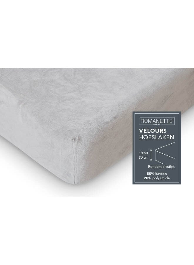 Romanette Hoeslaken Grijs - Velours