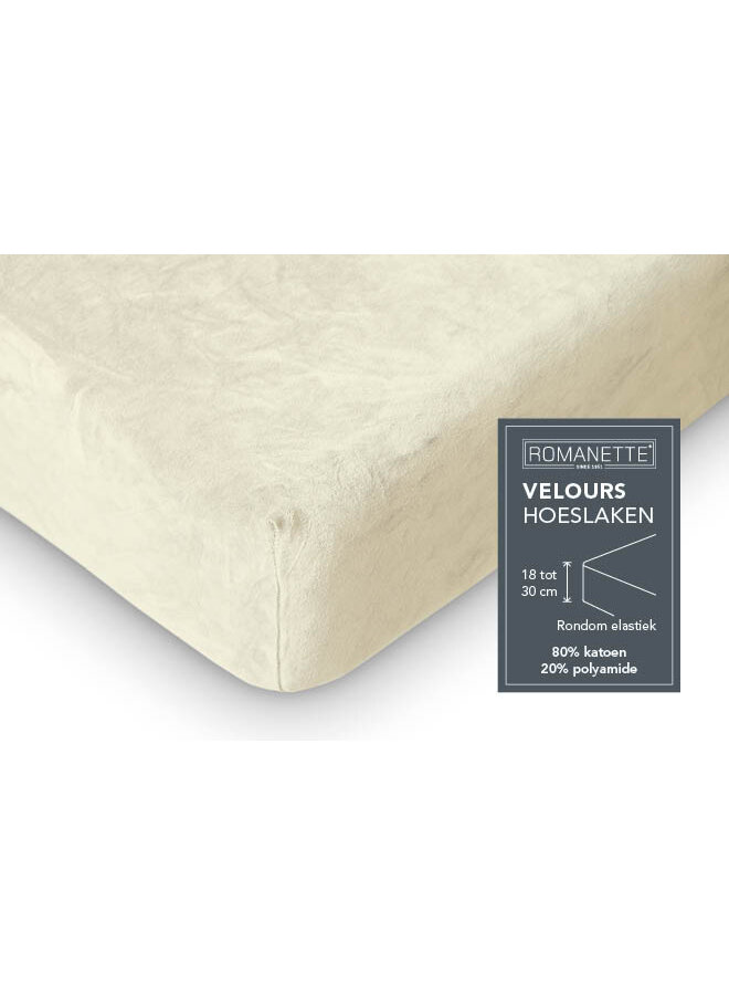 Romanette Hoeslaken Creme - Velours