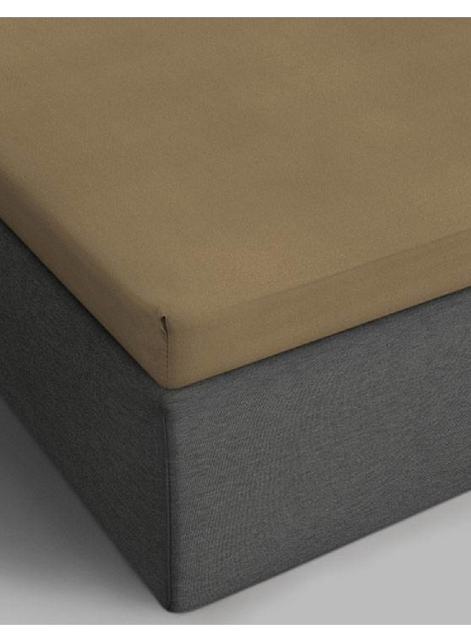 Hoeslaken Topper Taupe - Katoen