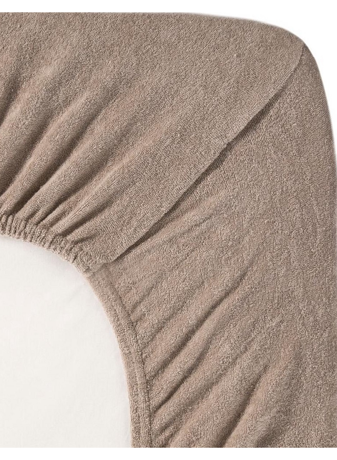 Hoeslaken Topper Taupe - Badstof