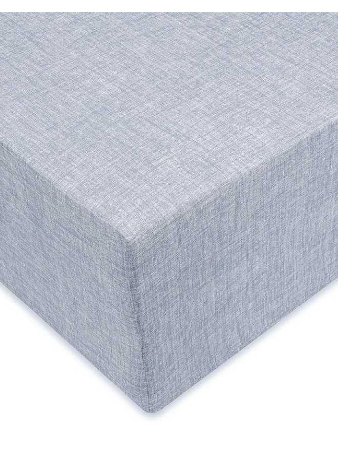 Hoeslaken Lino Denim Blauw - Katoen