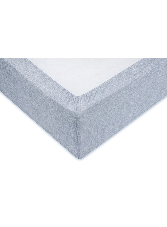 Zo! Home Hoeslaken Lino Denim Blauw - Katoen