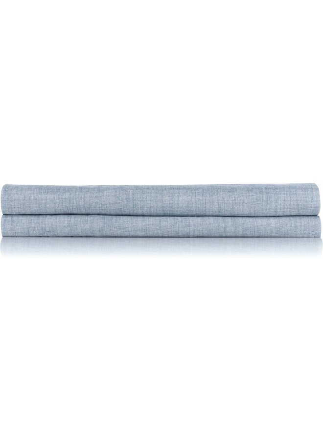Zo! Home Hoeslaken Lino Denim Blauw - Katoen