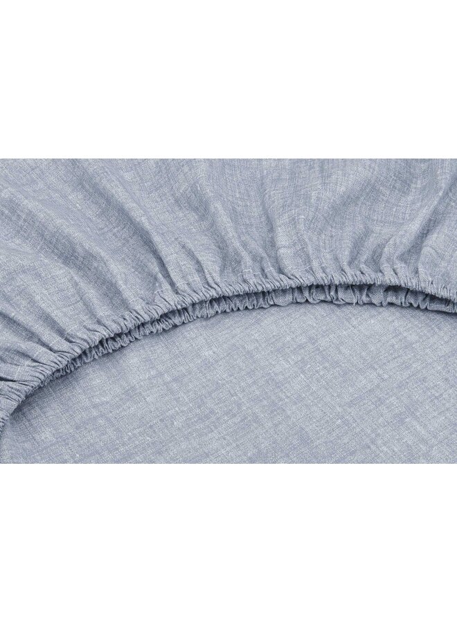 Zo! Home Hoeslaken Lino Denim Blauw - Katoen