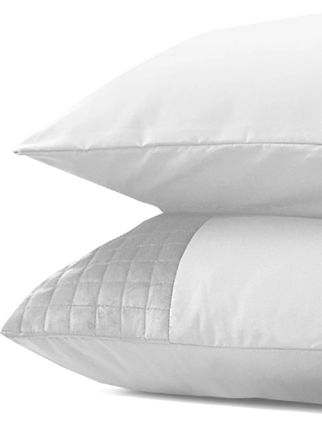 Kussenslopen Velvet Band Wit - Set Van 2 - Microvezel