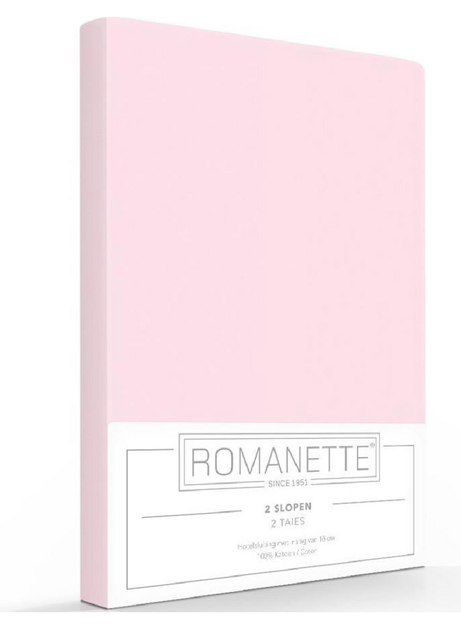 Romanette Kussenslopen Roze - Set Van 2 - 60x70 - Katoen