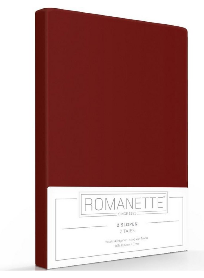 Romanette Kussenslopen Bordeaux - Set Van 2 - 60x70 - Katoen