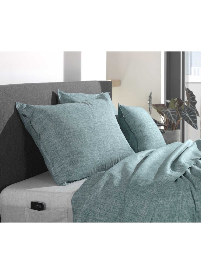 ZO! Home Kussenslopen Lino Emerald Groen - Set Van 2 - Katoen