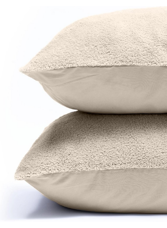 Kussenslopen Creme - Set Van 2 - Teddystof